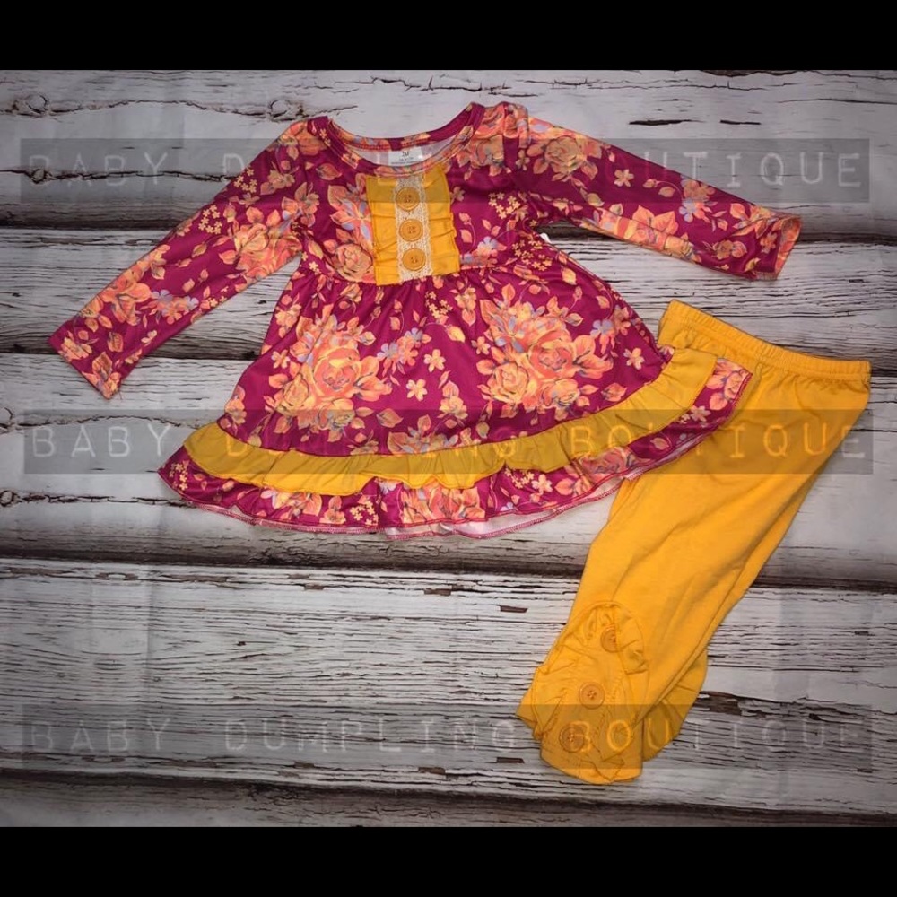 Pink and Gold Floral Set